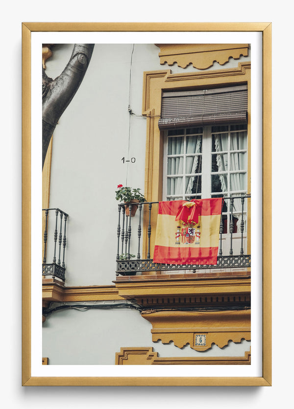 The Streets Of Barcelona in a Gold frame