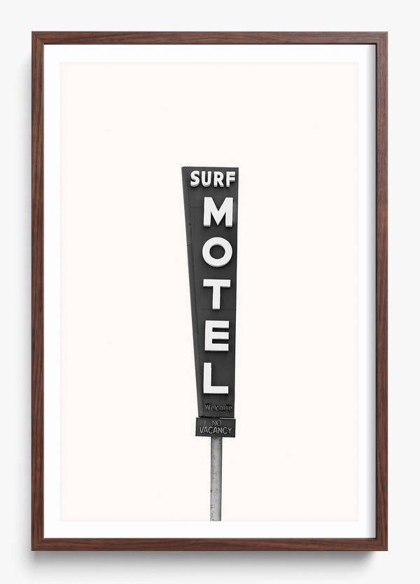 The Surf Motel in a Heritage Walnut frame