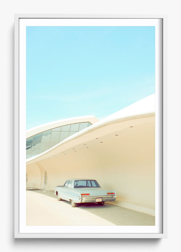 The Layover in a White frame