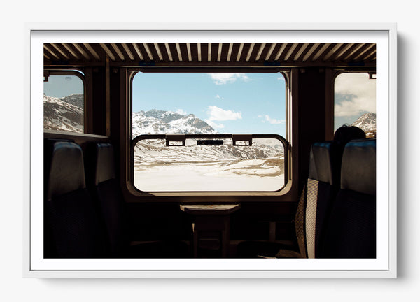 Train Ride in a White frame