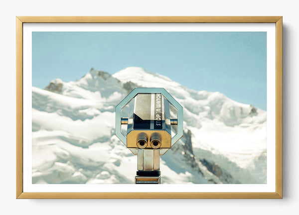 View Over Mont Blanc in a Gold frame