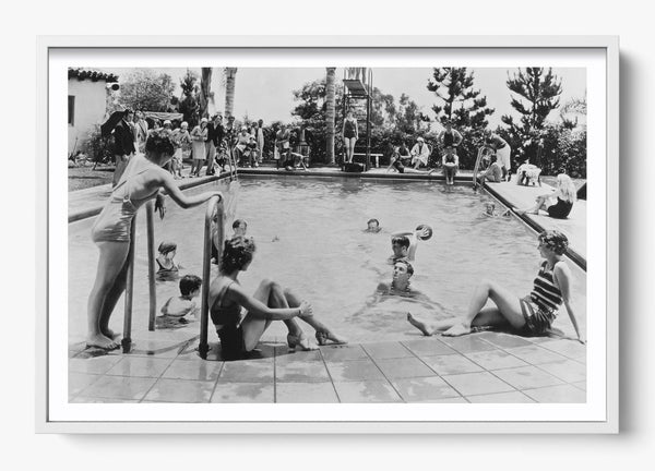 The First Pool Party in a White frame