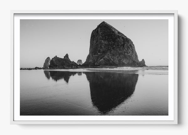 Cannon Beach Sans Color in a White frame