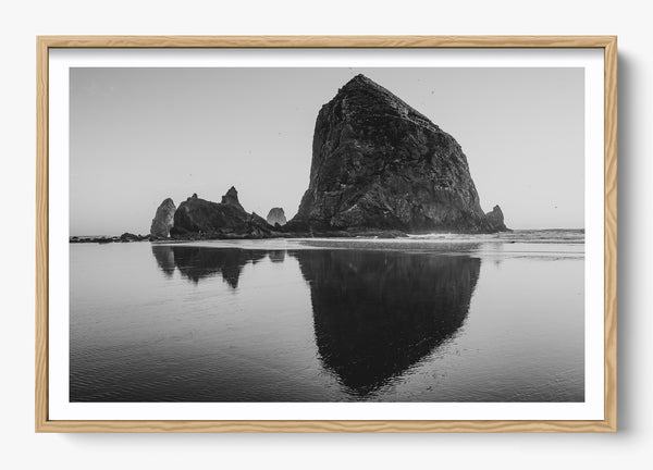 Cannon Beach Sans Color in a Hickory frame