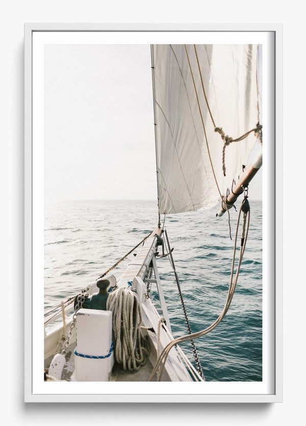 Set Sail in a White frame